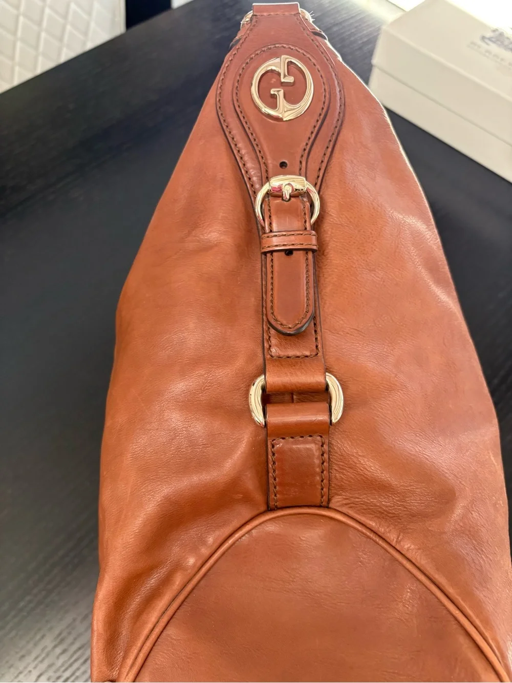 Gucci Tan Brown Leather Hobo Bag